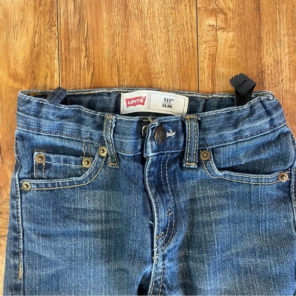 LEVIS 511 Slim Boys Blue Denim Jeans Waist Tighteners Size 4 - Picture 2 of 10